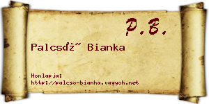 Palcsó Bianka névjegykártya